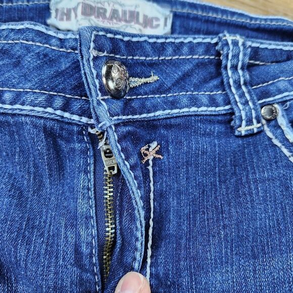 💇♀️Hydraulic Blue Bailey Embroidered Button Pocket Jeans Size 18 - Picture 7 of 12